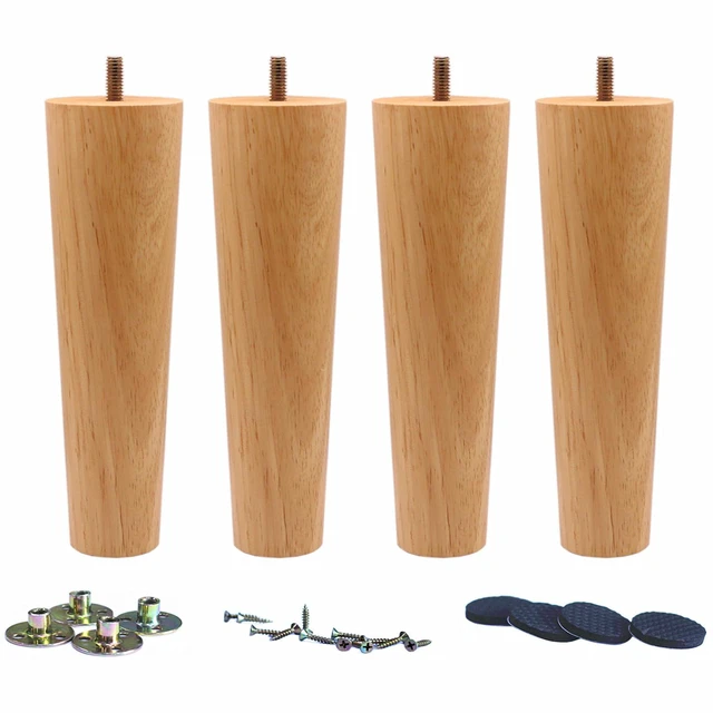 Main image of Solid Wood Replacement Furniture Sofa Couch Legs 8 inch Heavy Duty Set of 4 Straight Wooden legs for Couch Sofa Chair Ottoman Loveseat Coffee Table Cabinet Furniture Replacement