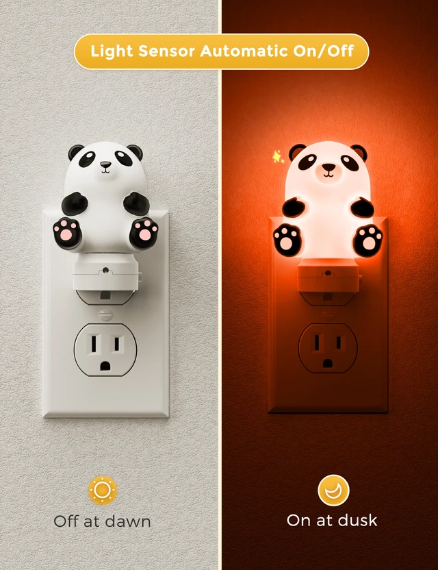 Alt view image 2 of 7 - Night Light for Kids, 3D Cute Night Light Plug in Dusk to Dawn Nursery Night Lights, RGB+Soft White 3000K, 3 Lighting Modes, Room Decor, Children