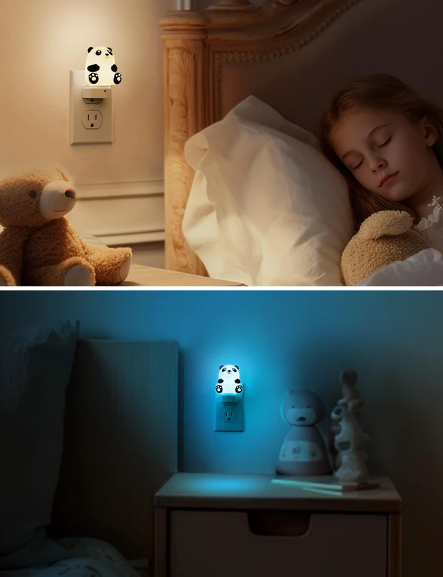 Alt view image 6 of 7 - Night Light for Kids, 3D Cute Night Light Plug in Dusk to Dawn Nursery Night Lights, RGB+Soft White 3000K, 3 Lighting Modes, Room Decor, Children