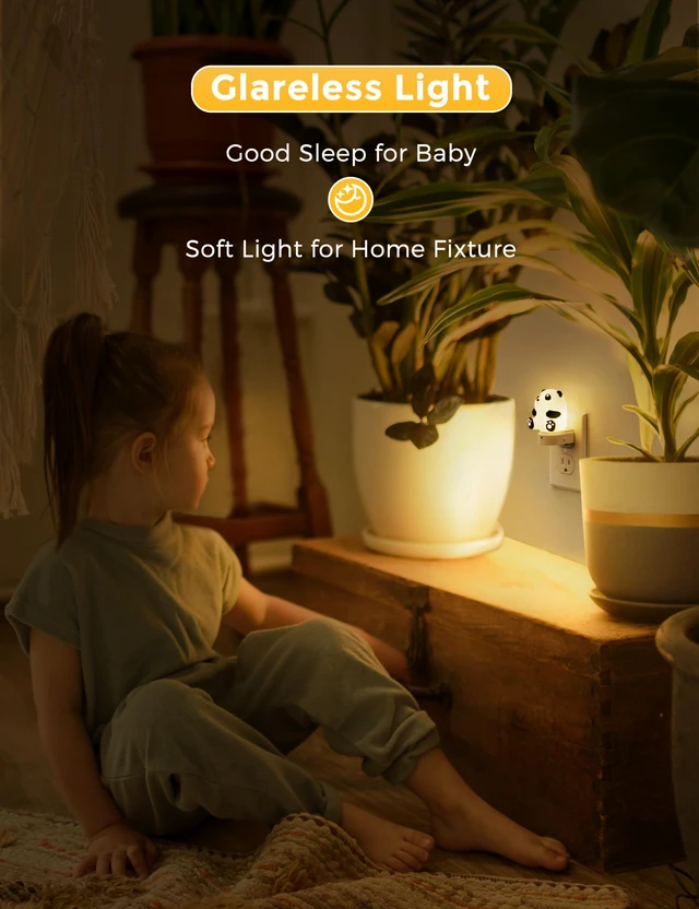 Alt view image 5 of 7 - Night Light for Kids, 3D Cute Night Light Plug in Dusk to Dawn Nursery Night Lights, RGB+Soft White 3000K, 3 Lighting Modes, Room Decor, Children