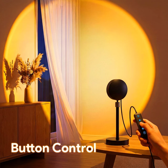 Alt view image 3 of 7 - Sunset Lamp Projector Led Lights with APP, Push Button Control Night Light RGB Lights Sun Light Sunrise Lamp 360° Rotation Mood Lighting Home/Room Decor Gifts for Women,Desktop Multicolor