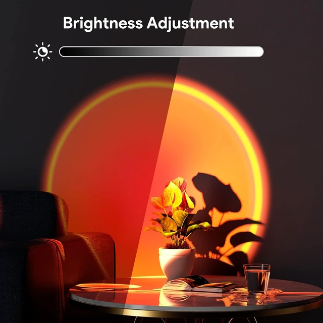 Alt view image 7 of 7 - Sunset Lamp Projector Led Lights with APP, Push Button Control Night Light RGB Lights Sun Light Sunrise Lamp 360° Rotation Mood Lighting Home/Room Decor Gifts for Women,Desktop Multicolor