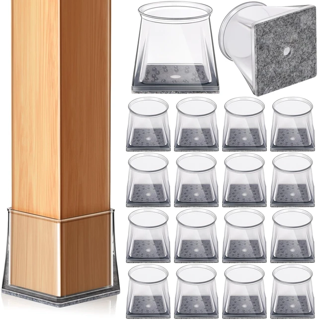 Main image of 32 PCS Square Chair Leg Floor Protectors (XL Fits: 1-1/2" to 1-7/8") Chair Leg Caps with Felt, Protect Hardwood Floors from Scratches, Reduce Noise, Glide Smoothly, and Easy to Install