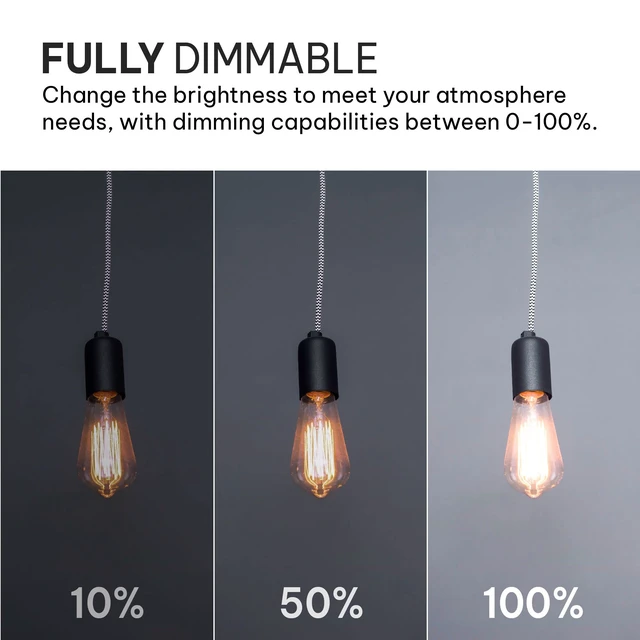 Alt view image 3 of 7 - Vintage Edison LED Light Bulbs, 6W, E26/E27 Base, Dimmable 60W Equivalent, 4000K Daylight White Lights, ST58 Style Set for Home, Kitchen, Indoor and Outdoor Use - 6 Pack