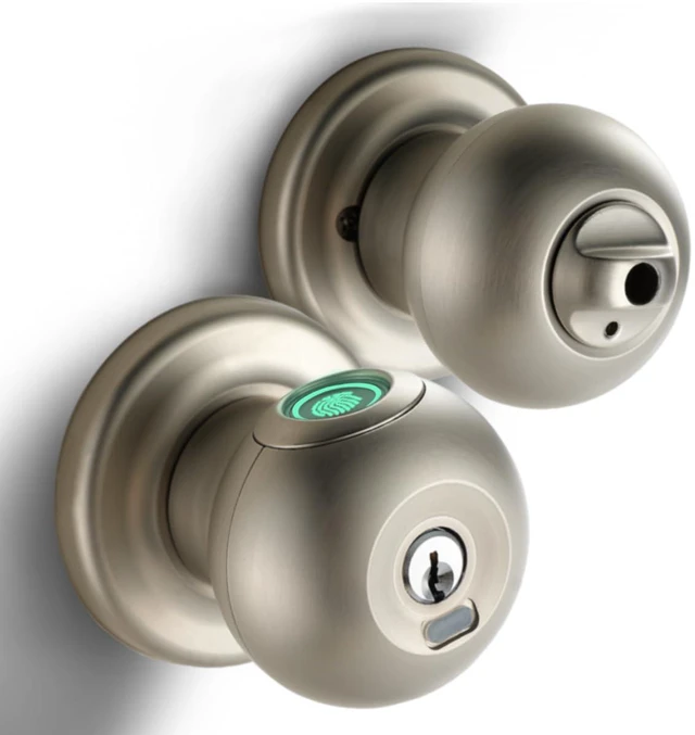 Main image of Biometric Fingerprint Door Lock, Smart Fingerprint Door Knob Keyless Thumbprint Entry Lock for Front Door, 2 Keys, 50 User Fingerprints, Passage Mode, Silent Mode, Bedrooms, Hotels