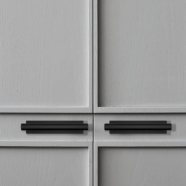 Alt view image 4 of 7 - Self-Stick Push Pull Helper Black Hidden Cabinet Handles ABS Plastic Door Window Wardrobe Instant Cabinet Drawer Furniture Handles (Black, Pack, 30)
