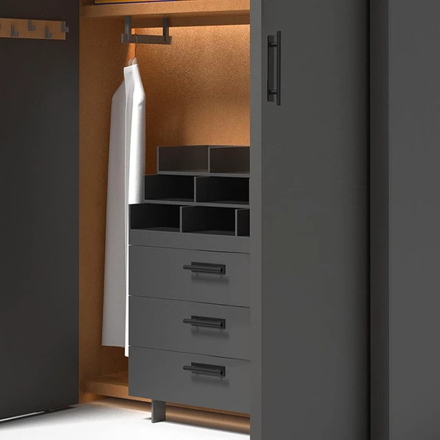 Alt view image 6 of 7 - Self-Stick Push Pull Helper Black Hidden Cabinet Handles ABS Plastic Door Window Wardrobe Instant Cabinet Drawer Furniture Handles (Black, Pack, 30)