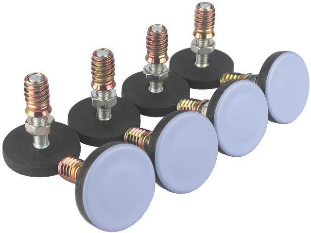 Main image of Furniture Leveler PTFE(Teflon) Bottom(50mm Large Base),Thread Shank(3/8-16) Adjust Pads,Table/Chair/Cabinet/Sofa Medium Adjustable Legs Leveling,Nuts Installation and Floor Protection(8 Pack)