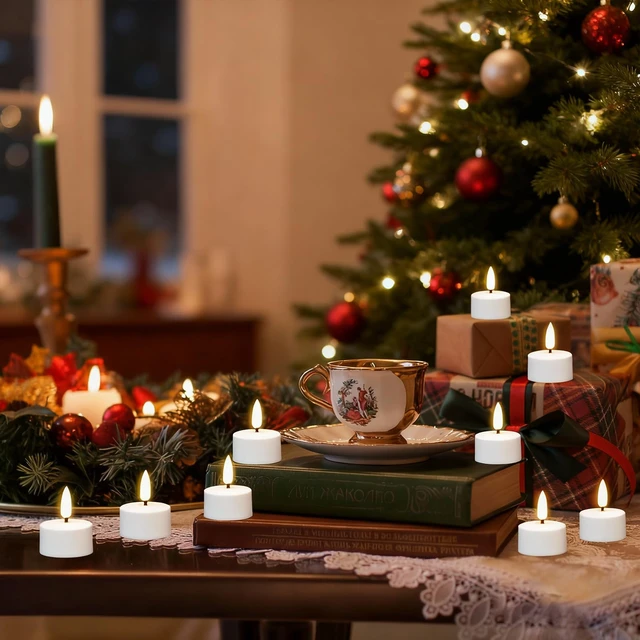Alt view image 2 of 7 - Rechargeable Tea Lights Candles Remote Timer Charging Base White Flameless LED Tealight Candles Battery Operated,Christmas Wedding Decor,Electric tea lights,Fake candle,6 Pack,1.57 x 1.85 in
