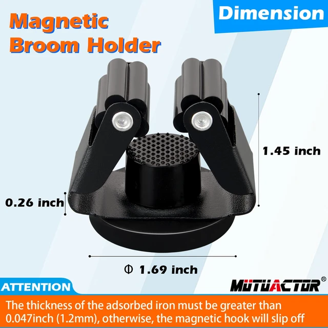 Alt view image 5 of 7 - Magnetic Broom Holders,8PCS Anti-Slip Magnetic Mount Storage Broom Holder with Rubber Grippers, 12lbs Heavy Duty Magnetic Tool Holder for Work Garage Laundry Kitchen RV Van Accessories
