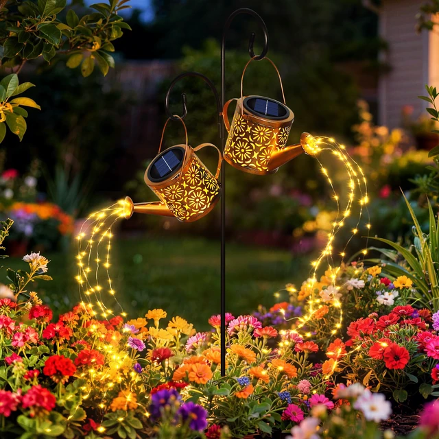 Main image of Solar Garden Lights Outdoor Decoration Flower Solar Watering Can Light 2 Packs Waterproof Solar Lights Outdoor, Patio Yard Lawn Pathway Decor, Gardening Gifts for Women Mom Grandma