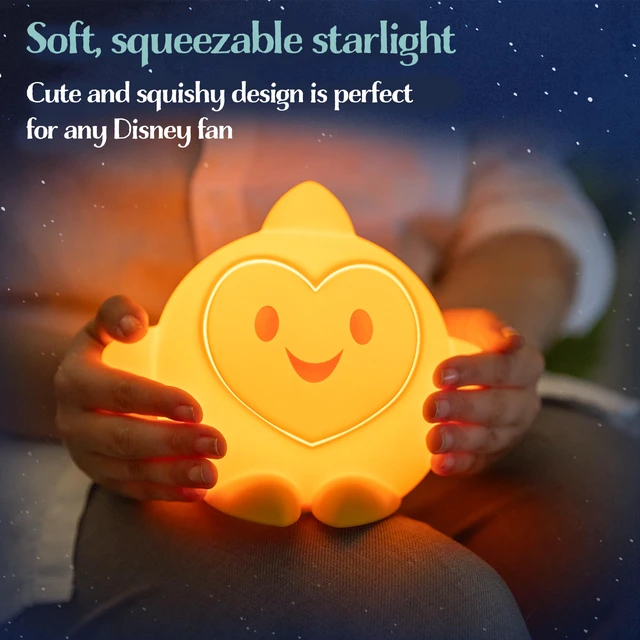 Alt view image 3 of 7 - Squish'ems Star Night Light for Kids, Soft Silicone Dimmable Kids Bedside Lamp, Light for Kids Room, Bedroom, and Playroom, USB Powered with AAA Battery Option