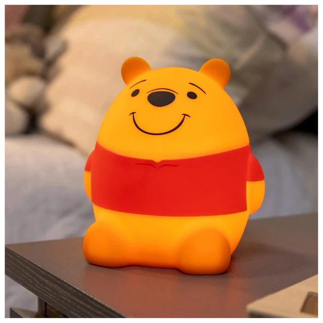 Main image of Squish'ems Winnie the Pooh Night Light for Kids, Soft Silicone Dimmable Kids Bedside Lamp, Light for Nursery, Kids Room, and Bedroom, USB Powered with AAA Battery Option