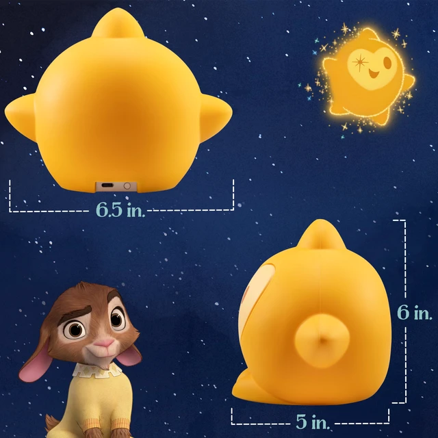 Alt view image 7 of 7 - Squish'ems Star Night Light for Kids, Soft Silicone Dimmable Kids Bedside Lamp, Light for Kids Room, Bedroom, and Playroom, USB Powered with AAA Battery Option