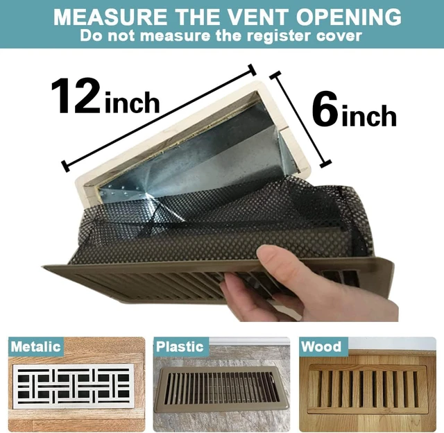 Alt view image 2 of 6 - Floor Register Cover Trap, Floor Air Vent Cover Screen for Home, 5 Pack Air Vent Filters, Floor Vent Mesh Filters Net Trap, Fits 6 x 12 Inch Duct Opening