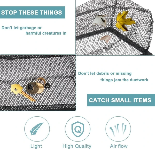 Alt view image 5 of 6 - Floor Register Cover Trap, Floor Air Vent Cover Screen for Home, 5 Pack Air Vent Filters, Floor Vent Mesh Filters Net Trap, Fits 6 x 10 Inch Duct Opening