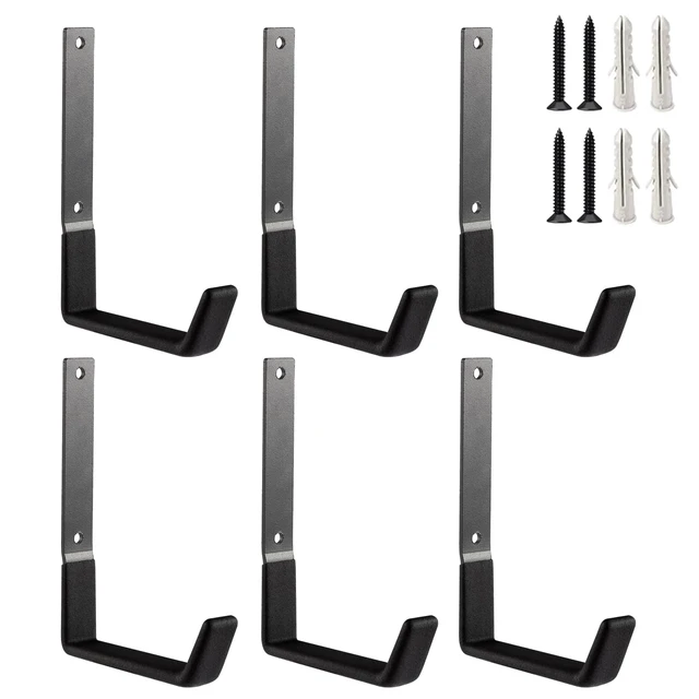 Main image of Heavy Duty Steel Garage Hooks, Garage Storage Utility Hooks, Garden Tool Organizer, Steel Wall Mount Hooks, (6, Large)