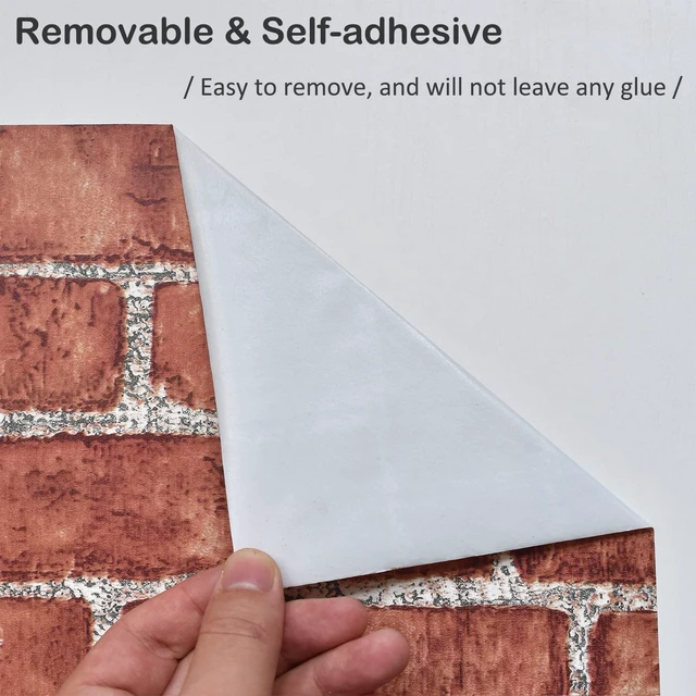 Alt view image 4 of 7 - Red Brick Wallpaper Peel and Stick Contact Paper Faux 393×18 Red Brick Contact Paper for Walls Brick Wrapping Paper Self Adhesive Removable Wallpaper Bedroom Kitchen Backsplash Fireplace