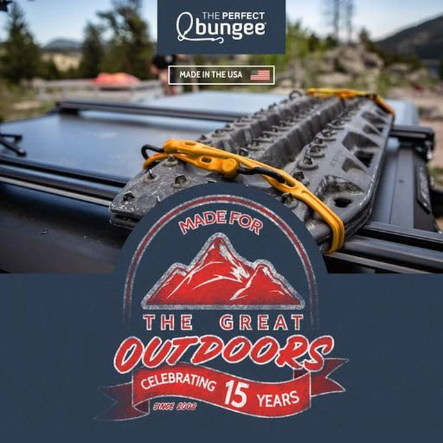Alt view image 7 of 7 - 36 Adjust-A-Strap Rubber-Free Poly Bungee w Slotted Holes to Adjust Size, Stretches 2X Length, Non-Marring Nylon Hooks, UV Resistant, Heavy-Duty, All-Weather, Made in USA, Orange