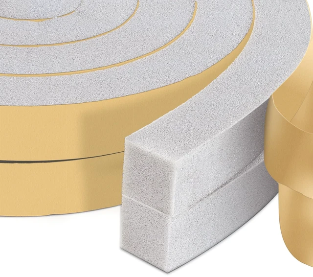 Main image of High Density Foam Tape Air Conditioner Window Seal, 1x1 Inch Thick Foam Stripe with Adhesive for Window AC Insulation, Weather Stripping for Doors and Windows Insulation, AC Foam Tape, Gray