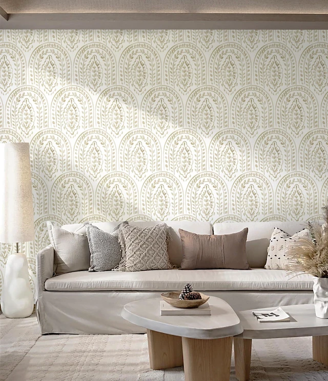 Alt view image 5 of 7 - Peel and Stick Wallpaper Modern Wall Paper Boho Removable Wallpaper Peel and Stick Brown and White Self-Adhesive Contact Paper for Bathroom Bedroom Kitchen Wall Decor 17.3" x 394"