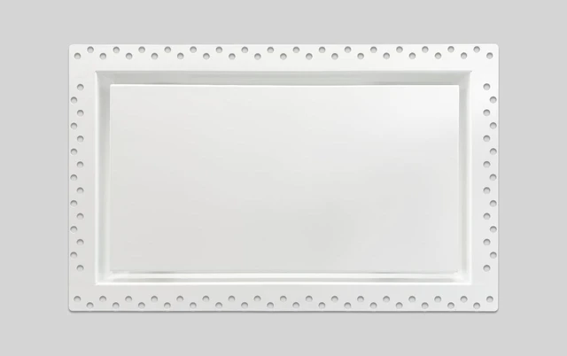 Main image of Flush Wall Vent Cover 8x14 Inch for Drywall Vent, Metal Wall-Mounted Air Register Grille, Easy Install, Paintable, (White, 1 Pc, No Manual Damper)
