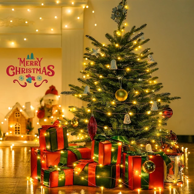 Alt view image 3 of 7 - 400 LED Fairy Lights Plug in, Remote Control Twinkle Lights 132 ft 8 Modes Warm White Christmas Lights Indoor Outdoor Waterproof with Wheel for Bedroom Christmas Decor