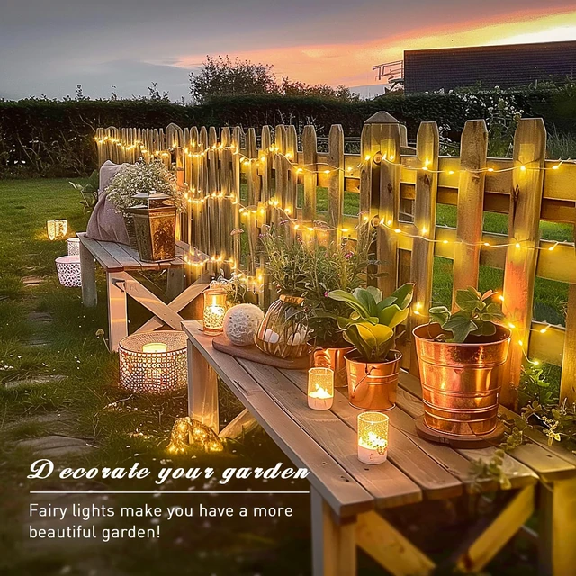 Alt view image 6 of 7 - 400 LED Fairy Lights Plug in, Remote Control Twinkle Lights 132 ft 8 Modes Warm White Christmas Lights Indoor Outdoor Waterproof with Wheel for Bedroom Christmas Decor