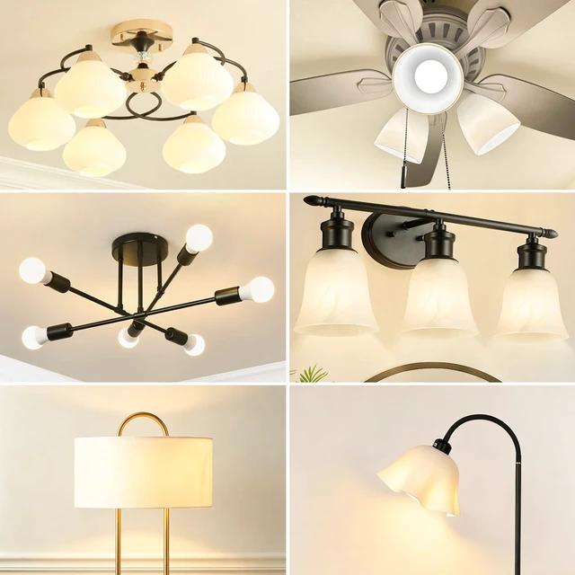 Alt view image 6 of 7 - A19 LED Light Bulbs, 3000K Soft Warm Yellow White, 60W Eq,Standard E26 9W Energy Saving 85% Efficient, 800LM, Medium Base Lightbulbs for Home Indoor Lamps, CRI 85+, UL, 120V, Non-Dimmable, 6 Pack