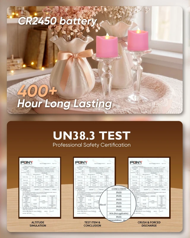 Alt view image 7 of 7 - Pink Flameless LED Votive Tealight Candles & Timer Remote, 12Pack Battery operated, 400+ hour runtime, 2/4/6/8h timer, warm white flicker glow, flicker/steady mode, for wedding decor
