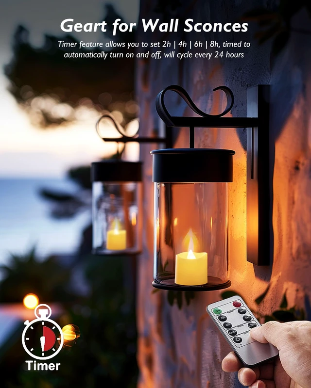Alt view image 2 of 6 - Ivory Flameless LED Votive Tealight Candles & Timer Remote, 12Pack Battery operated, 400+ hour runtime, 2/4/6/8h timer, warm white flicker glow, flicker/steady mode, for wedding centerpiece