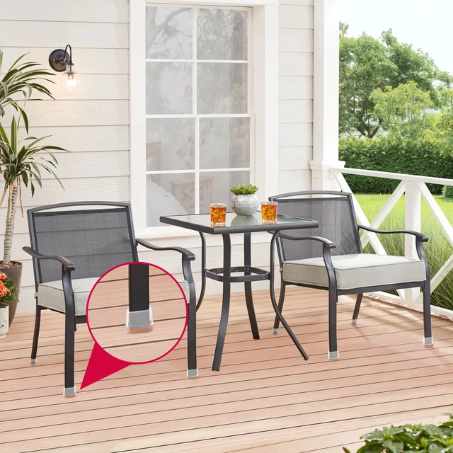 Alt view image 2 of 6 - 24PCS Rectangle Chair Leg Floor Protectors with Felt, Small Silicone Chair Leg Caps for Hardwood Floors, Clear Outdoor Patio Flooring Protectors, Anti-scratch, Fit Length 1.3"-1.65", Width 0.63"-0.87"