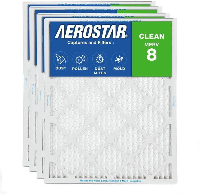 Main image of Air Filter 16 1/2 x 21 1/2 x 1 MERV 8 Furnace Filter, 4 Pack AC Filter & HVAC, Actual Size (16 1/2 x 21 1/2 x 3/4), MPR 600/FPR 5, For Dust, Pollen, Pet Dander & Lint