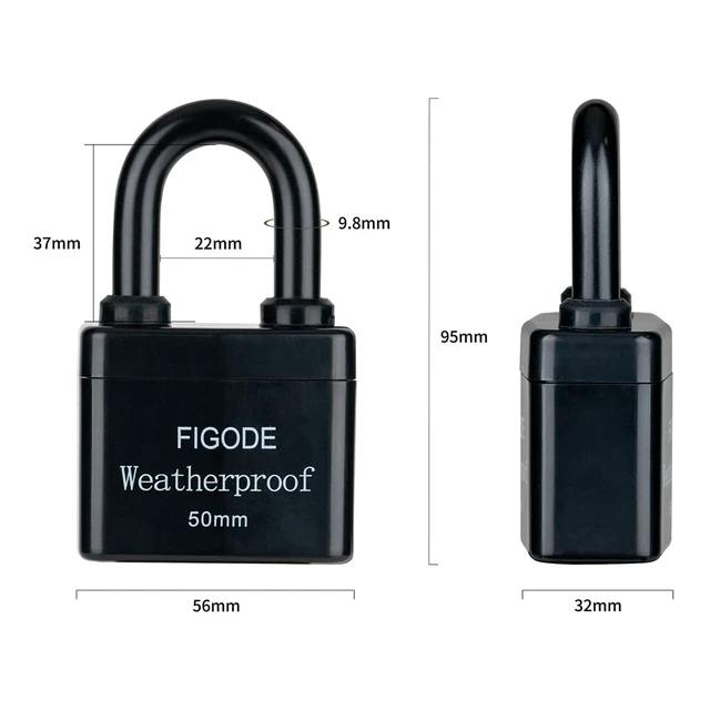 Alt view image 2 of 6 - ® Outdoor Waterproof Padlocks, Covered Heavy Duty Laminated Steel Locks, Large Sturdy Locks, 2.2 in. Wide, 6 Locks Same Key, Standard Shackle
