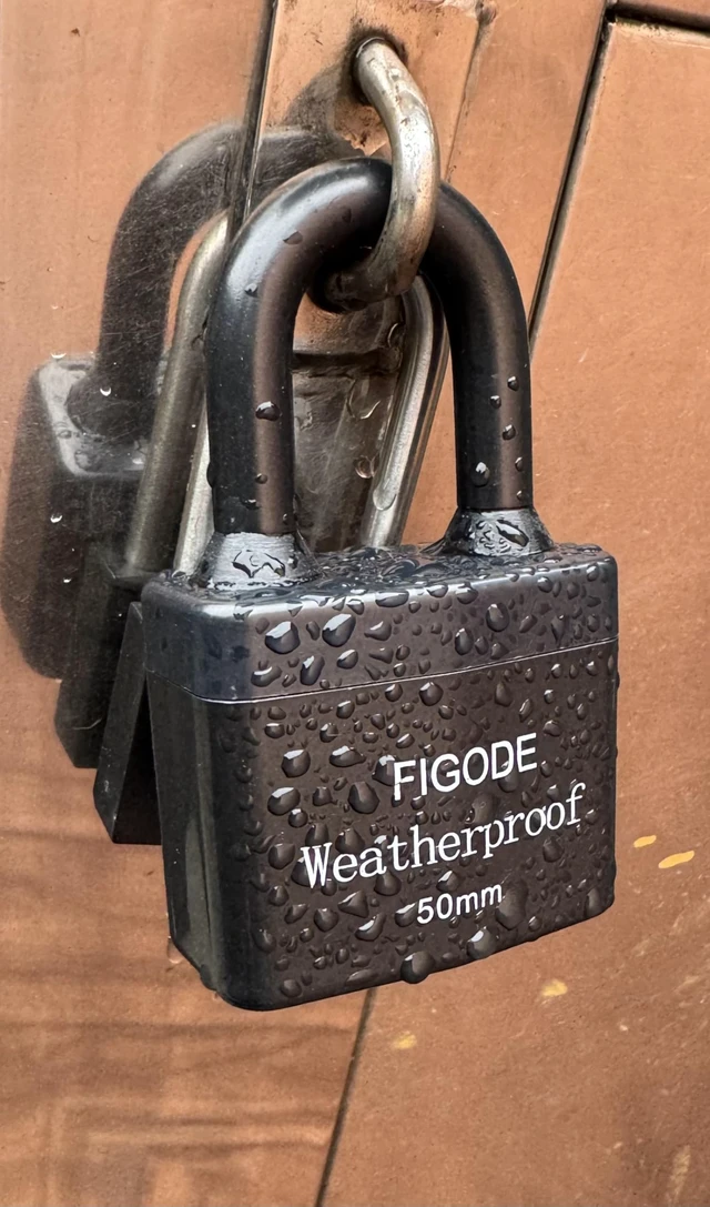 Alt view image 6 of 6 - ® Outdoor Waterproof Padlocks, Covered Heavy Duty Laminated Steel Locks, Large Sturdy Locks, 2.2 in. Wide, 6 Locks Same Key, Standard Shackle