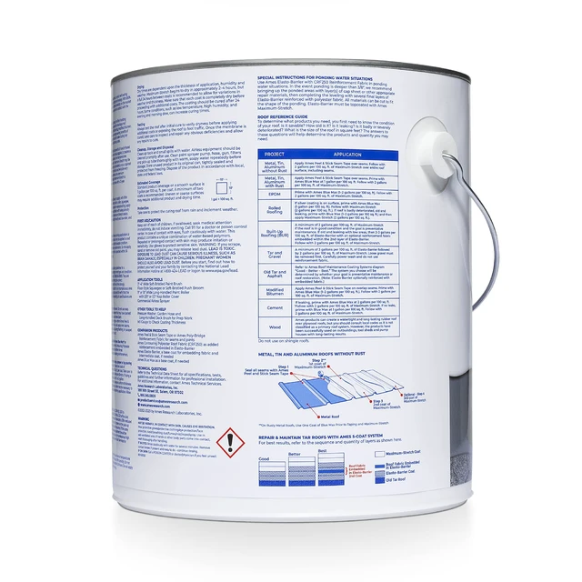 Alt view image 2 of 7 - RESEARCH LABORATORIES MSS1 Maximum Stretch Roof Coating, 1 Gallon, White