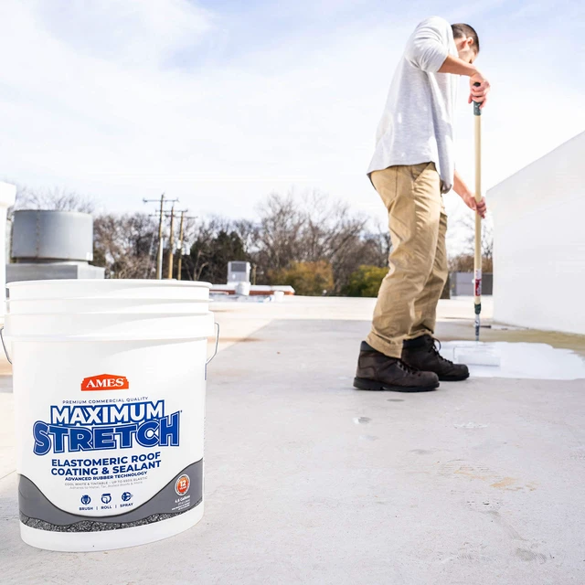 Alt view image 4 of 7 - RESEARCH LABORATORIES MSS1 Maximum Stretch Roof Coating, 1 Gallon, White