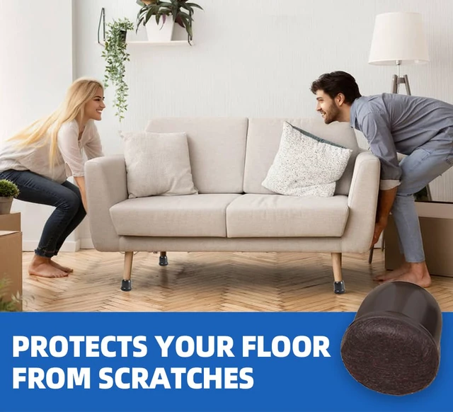 Alt view image 2 of 7 - 24PCS Small Chair Leg Floor Protectors for Hardwood Floors, Fit 0.55"-0.75" Upgraded Rubber Chair Leg Caps with Full Wrap Felt, Dark Brown Furniture Leg Covers, Anti-Scratch Reduce Noise (20-26mm)