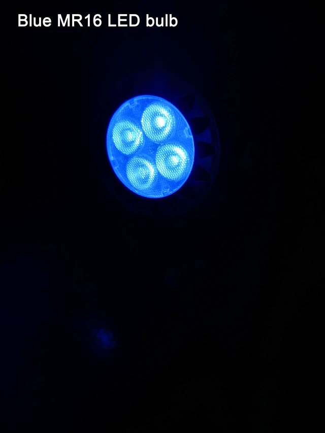 Alt view image 4 of 6 - MR16 GU5.3 Blue Led Bulbs 12v Low Voltage for Landscape Pool Lighting 20W 35W 50W Equivl,MR16 Blue Bulb Spotlights for Outdoor Flood Yard Garden Tree Step Lighting,Not Dimmable,38 Deg,6 Pack