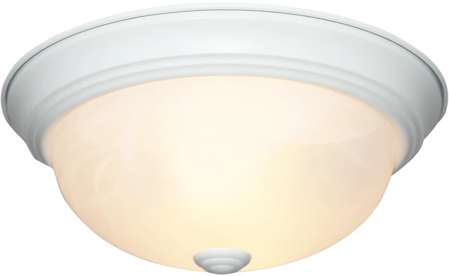 Main image of 11 in 2-Light Flush Mount Ceiling Light, White, 1257S-WH-AL Flush Mount Ceiling Light Fixtures