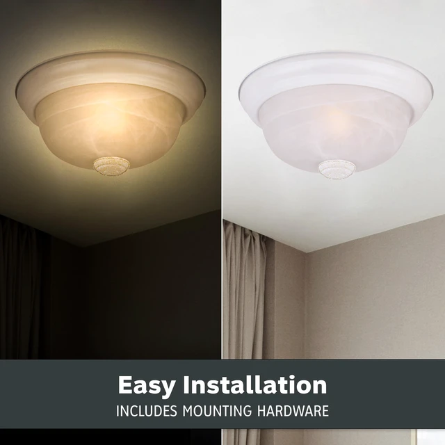 Alt view image 5 of 6 - 11 in 2-Light Flush Mount Ceiling Light, White, 1257S-WH-AL Flush Mount Ceiling Light Fixtures
