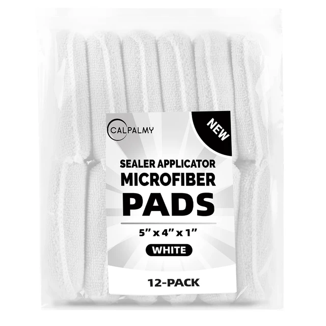 Alt view image 6 of 6 - (12-Pack) Professional Microfiber Sealer Applicator Pad The Perfect Tool to Apply Sealer to All Natural Stone and Tile Like Marble, Granite, Concrete & Slate (White)