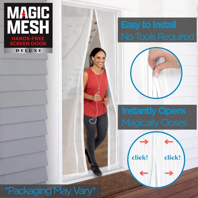 Alt view image 4 of 7 - Deluxe, White | Magnetic Screen Door, Heavy Duty, Magnetic Closure, Door Net, Patio Screen, Sliding Door Screen, Bug Screen for Doorways, Kid & Pet Friendly | Size 39" x 83" (Pack of 1)