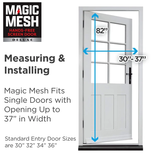 Alt view image 7 of 7 - Deluxe, White | Magnetic Screen Door, Heavy Duty, Magnetic Closure, Door Net, Patio Screen, Sliding Door Screen, Bug Screen for Doorways, Kid & Pet Friendly | Size 39" x 83" (Pack of 1)