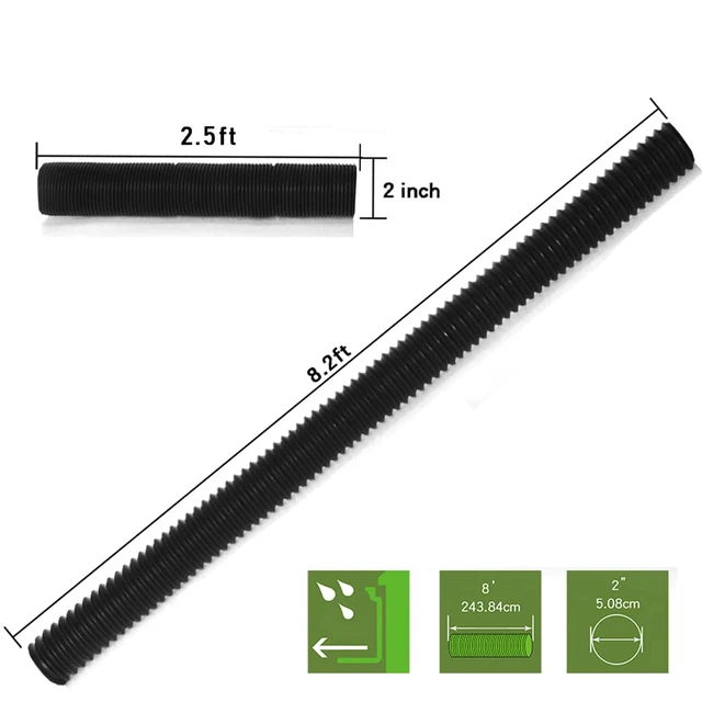 Alt view image 2 of 4 - Extra 8 Ft Pipe with Connector,2 Inch Diameter,Use for Catch Basin for Catch Basins Other Side Drainage or Splicing Flexible Pipe Length - Extension/Flexible / Shapeable / Spliceable