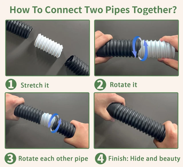 Alt view image 4 of 4 - Extra 8 Ft Pipe with Connector,2 Inch Diameter,Use for Catch Basin for Catch Basins Other Side Drainage or Splicing Flexible Pipe Length - Extension/Flexible / Shapeable / Spliceable