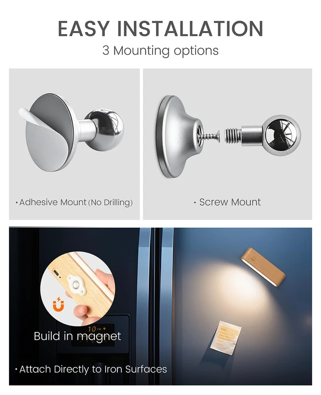 Alt view image 7 of 7 - 2Pack Battery Operated Wall Sconce, Wood Magnetic 360° Rotation 4000K Nautral Light, Touch Adjustable, Bedside Reading Lights, Headboard Lighting, Magnetic Wall Light, Beech