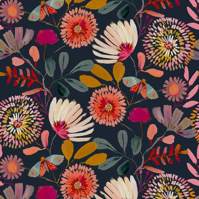 Main image of Peel and Stick Wallpaper Floral Contact Paper for Cabinets/Kitchen/Bathroom Textured Vinyl Stick on Wall paper, Removable, Waterproof, Self-adhesive, Boho, for bedroom/rv/laundry room 17.3" x 236.3"