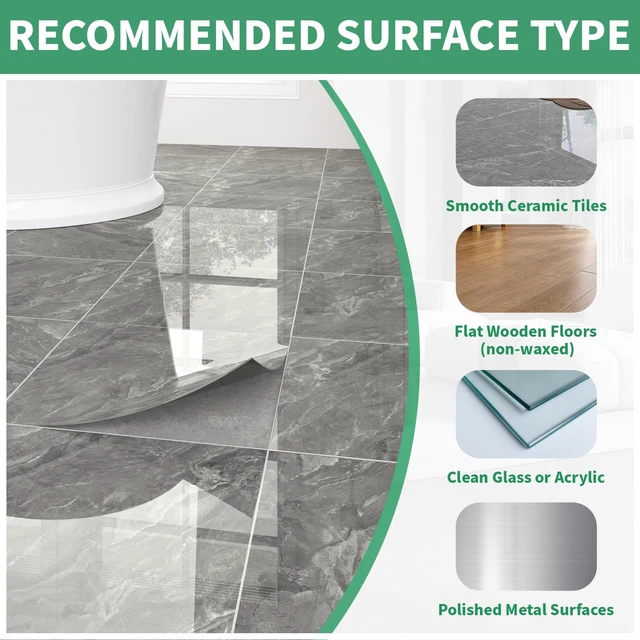 Alt view image 7 of 7 - 40-Pack Peel and Stick Floor Tiles Vinyl Floor 12 x 12 inch Self Adhesive Waterproof Flooring Planks DIY for Bathroom, Living Room, RV, Kitchen, Cover 40 Sq. Ft, Polish Dark Grey Marble