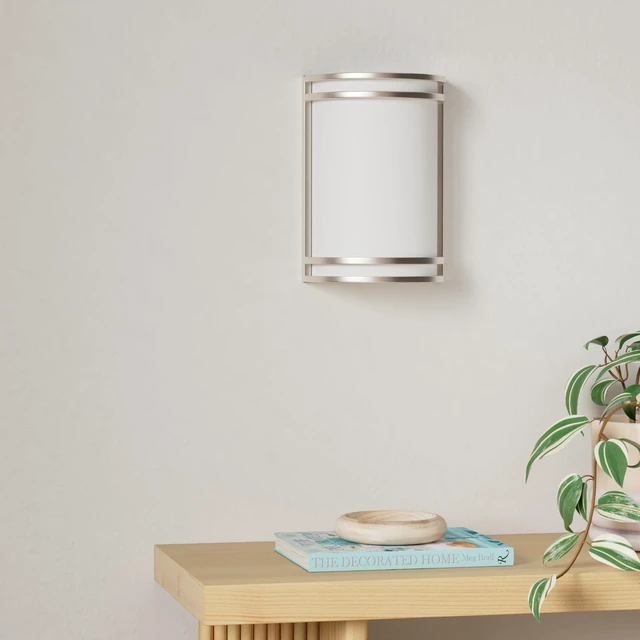 Alt view image 2 of 7 - Indoor LED Wall Sconce Lights, Brushed Nickel 3000/4000/5000K ETL 10 Inch 15W Dimmable LED Wall Sconces Hardwired, Modern Wall Sconce Light Fixture for Bedroom, Bathroom, Hallway Decor